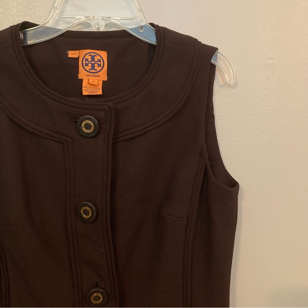 Tory Burch Donell Button-Up Sheath Dress - Brown - Picture 2 of 10